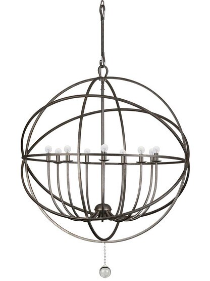 Solaris 9-Light Chandelier in English Bronze.